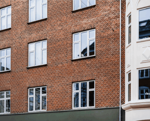 Murstensfacade på Ribegade